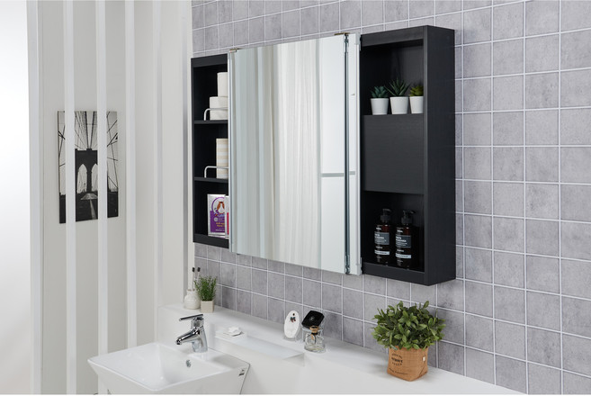 닥터바스 화장실슬라이드장 슬라이드장 욕실거울 슬라이딩장 욕실수납장, 6-3번 시크릿 블랙 슬라이드장 1000, 1개