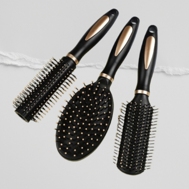 도이차 뿌리불륨 스타일링 헤어 브러쉬 롤빗 3종, 1개, 블랙