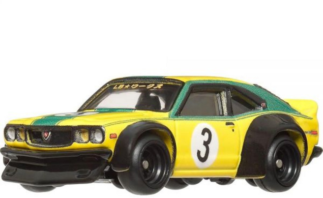 Hot Wheels 프리미엄 자동차 문화 수집용 장난감 자동차 1:64 스케일 다이캐스트 마즈다 RX3 일본 역사 4 차량 리얼 라이더 타이어 포함
