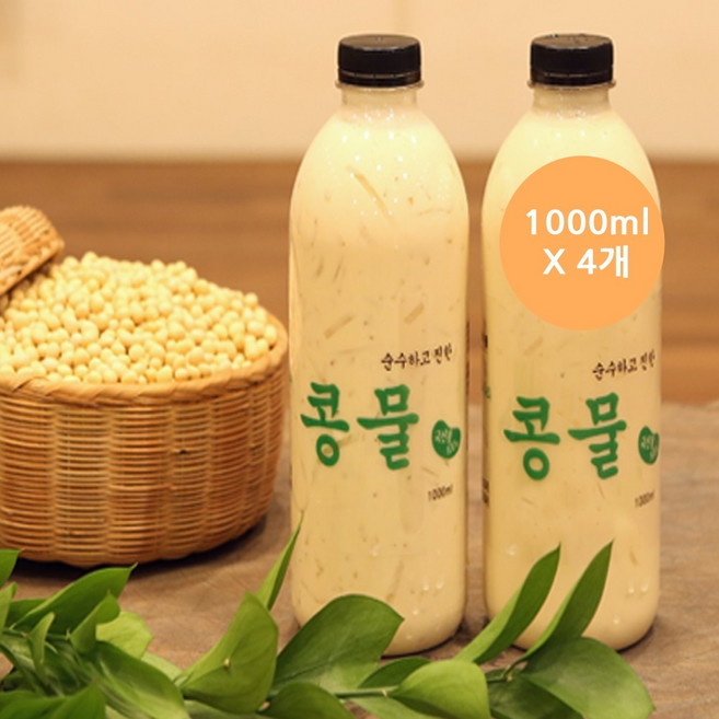 NAB 100% 국내산 순수하고 진한 우뭇가사리콩물 1000ml, 4개, 1L