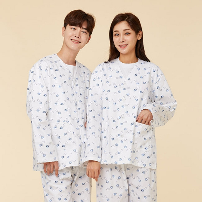 꽃무늬 환자복 20수 105 사이즈 병원용 환자복 위생 관리 청결 유지 의료복장