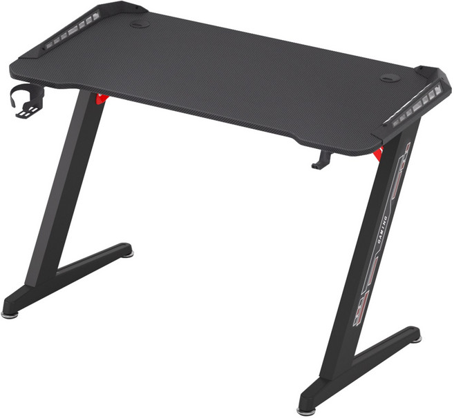 WISFOR 게이밍 테이블 컴퓨터 책상 사무용 LED 1400, 블랙