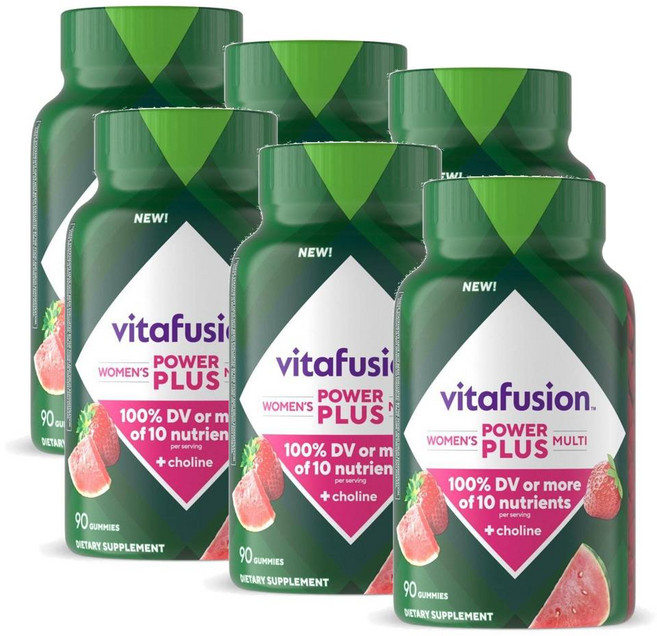 비타퓨전 파워 플러스 여성 멀티비타민 구미 젤리 Vitafusion Power Plus, 6개, 90정