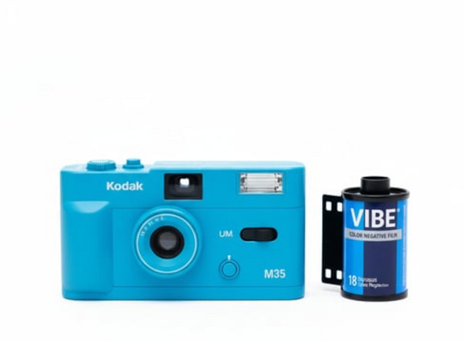 코닥 즉석 카메라 M35 + 바이브 400 18 컬러네거티브 필름, 1세트, M35(블루)