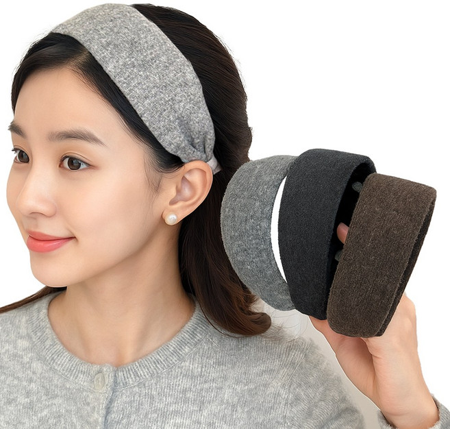 슈리팜 여성 넓은 머리띠 양모 헤어밴드