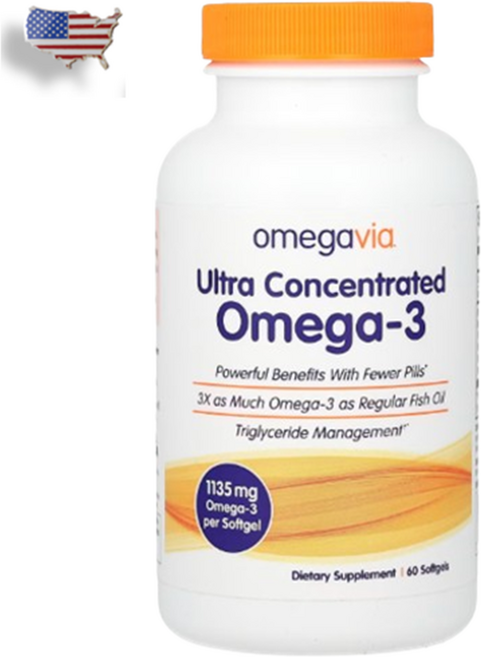 오메가비아 울트라 오메가-3 1135mg 60 정 OmegaVia, 1개, 60정