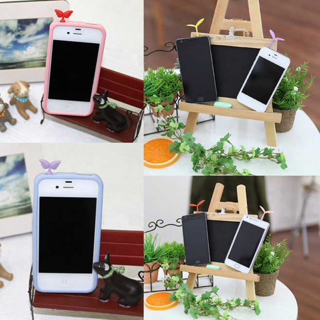 이어폰마개 Ear Dock 새싹 천사날개 3 5mm 핸드폰 이어독 MP3 휴대폰 아이폰 실리콘캡 보호캡 보호마개 이어폰보호캡 이어캡, 1개, 새싹레드