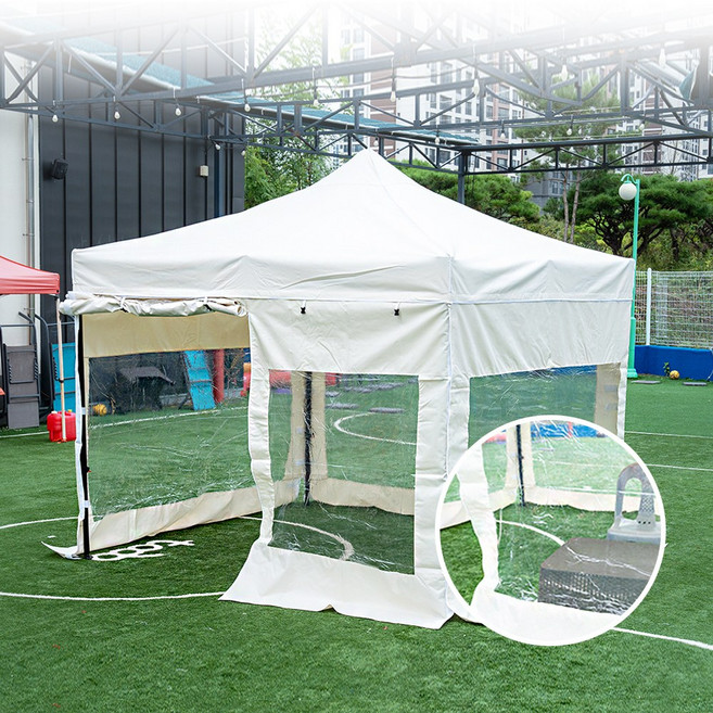 접이식 행사 천막 주차장 포장마차 야외 그늘막 이동식 캐노피 행사용천막 투명바람막이 2X2 3X3 3X4.5 3X6, 딥그린