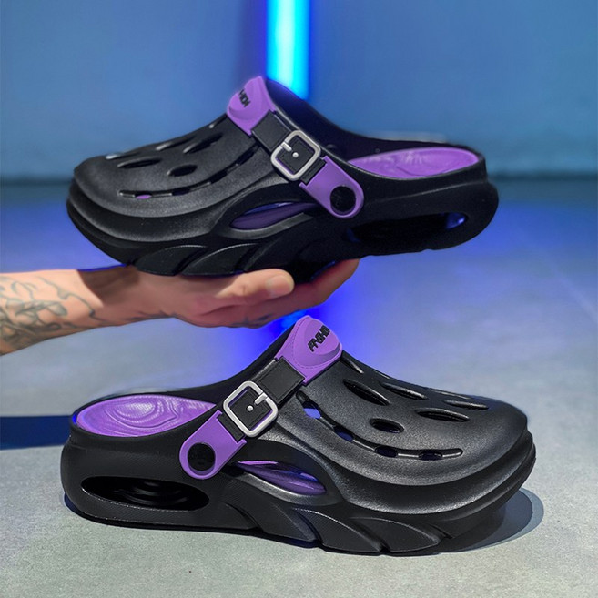 ALOTHUNDER 발편한 남성 아쿠아 EVA 무중력 쿠션 스트랩 샌들 실내외 슬리퍼