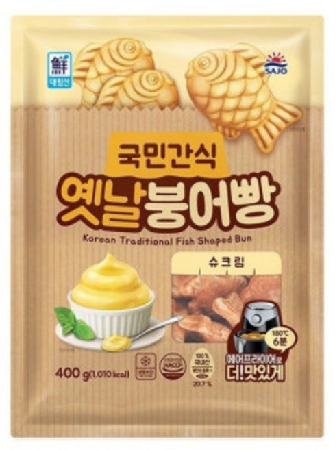 사조 대림 옛날 미니 붕어빵 400g 슈크림붕어빵, 12개