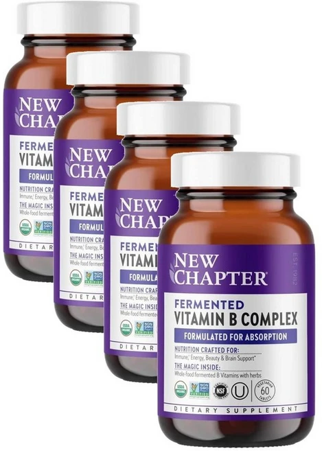 뉴챕터 발효 비타민B 컴플렉스 New Chapter Vitamin B Complex, 4개, 60정 - 쿠팡