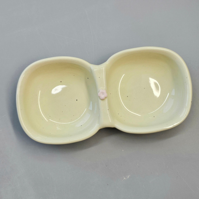 [예나도예공방]리본 두칸 작은 찬기(6color 택1) 어린이찬기 소스볼, 옐로우, 1개