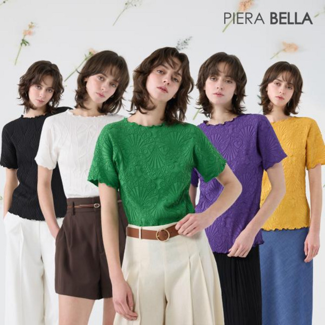 피에라벨라플리츠블라우스 피에라벨라 자수 플리츠 블라우스3종