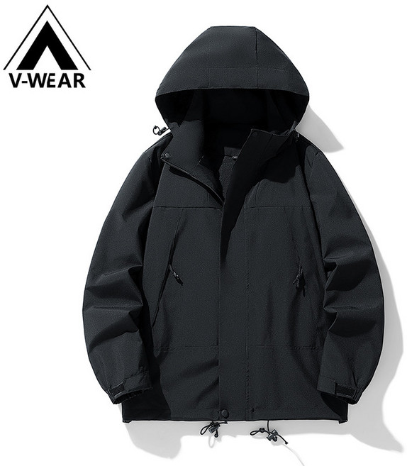 V-WEAR 衝鋒衣 男女同款 連帽寬鬆外套 戶外運動登山防風防水