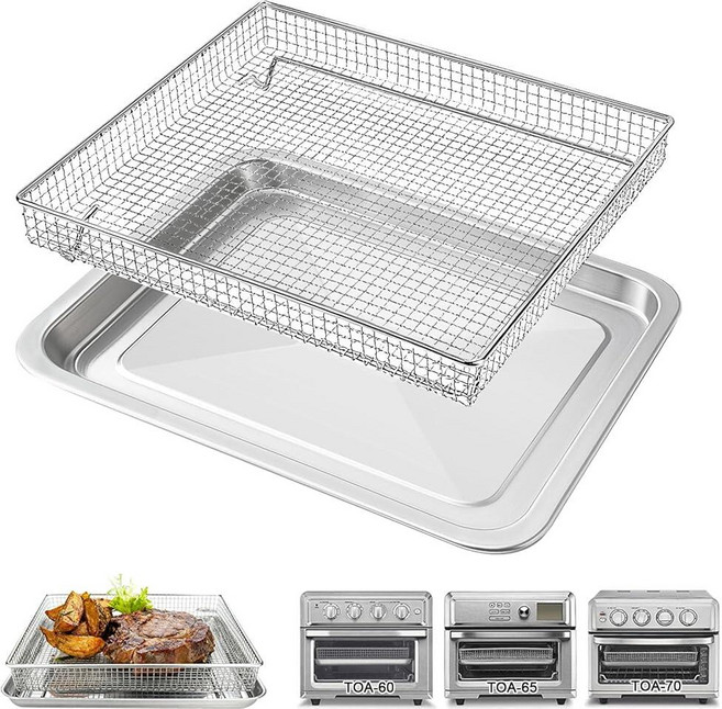 Cuisinart TOA-60 TOA-65 TOA-70 토스터 에어 프라이어 컨벡션 오븐용 에어 프라이어 바스켓 트레이 교체품 30.9 x 27.9cm(12.2 x 11인치)