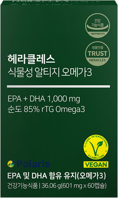 헤라클레스 식물성 알티지 오메가3, 1개, 60정