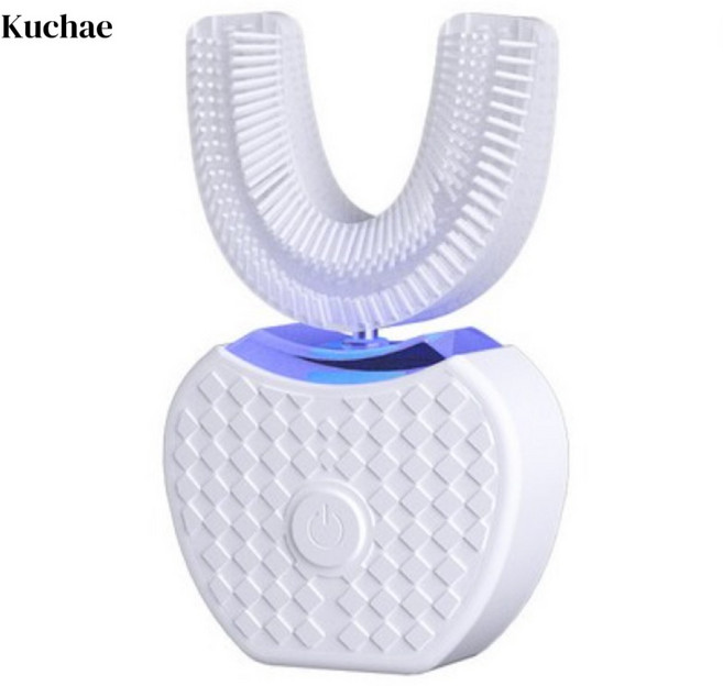 Kuchae 휴대용 실리콘 전동칫솔 치아미백기, 화이트, 1개, AY-681