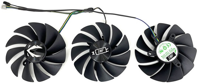 GA92S2U GFY09215M12SPA 4PIN GPU RTX3080 RTX3090 ZOTAC RTX 3070 Ti 3080 3090 Trinity OC 그래픽 비디오 카드 팬용, black 3-Fan GA