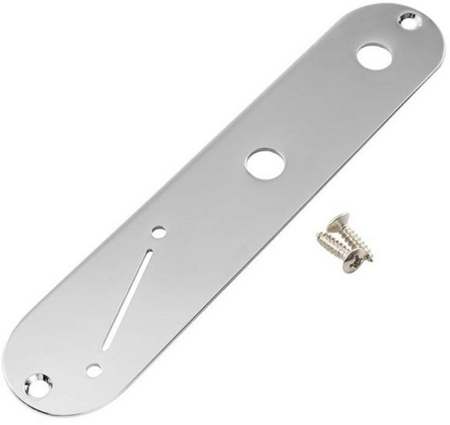 ROZILO 텔레캐스터 기타 골드용 좁은 냄비 구멍 간격 및 각진 스위치 슬롯이 있는 32mm 스틸 텔레 컨트롤 플레이트, 크롬