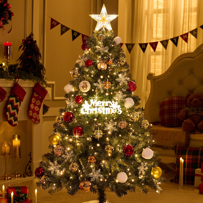 크리스마스트리 트리 탑별 장식 LED 전구 풀세트, 07_루돌프 골든레드 1.6m