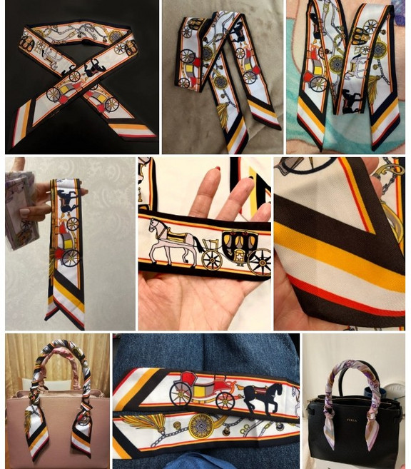 미니 스카프 5종/홀스 스타일/고양의 무늬 스카프 3종 가방 손잡이 스카프