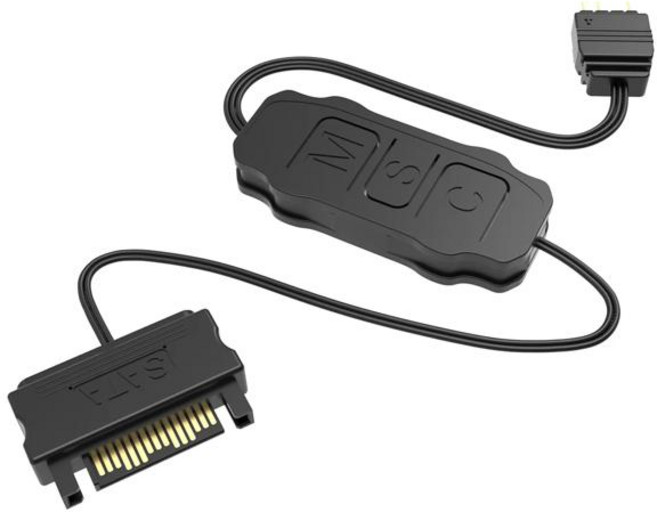 익스텐션 케이블 미니 어댑터 컨트롤러 ARGB 5V 3PIN-SATA 인터페이스 RGB 동기화 컨트롤러 케이블 PC 선풍, [01] black, 1개