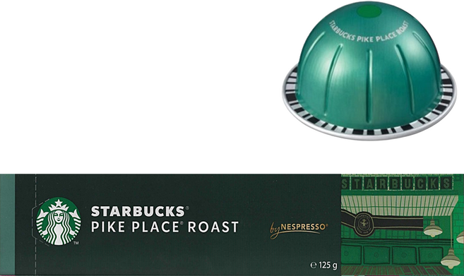 네스프레소 버츄오 스타벅스 미디엄 로스트 캡슐 파이크 플레이스 로스트, 12.5g, 1개, 10개입