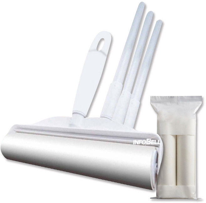 인포벨 더쎈 강력 만능 롤테이프 롤 클리너 돌돌이 밀대, 3단 연장형, 1개