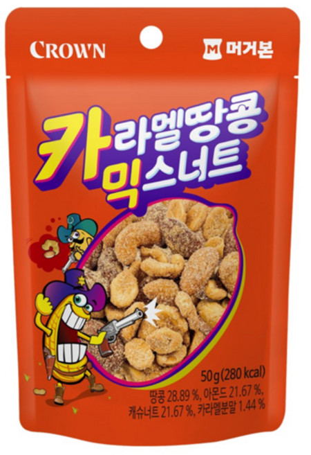 카라멜땅콩 믹스너트, 5개, 50g