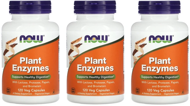 나우푸드 플랜트 엔자임 베지 캡슐 비건, 120개입 × 3개, 3개, 120정 - 쿠팡