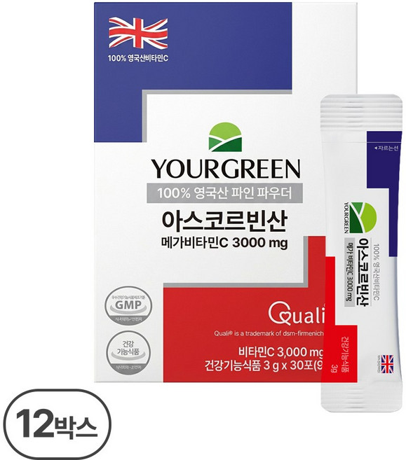 유어그린 비타민C 3000mg 아스코르빈산, 360개, 3g