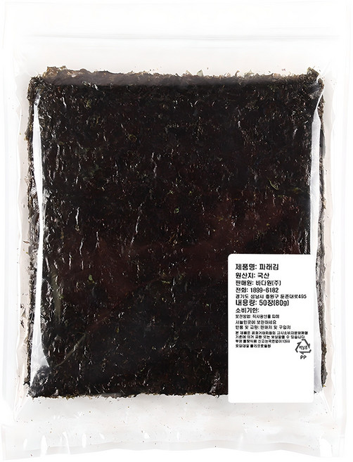 바다원 파래 전장김 50p, 80g, 1개
