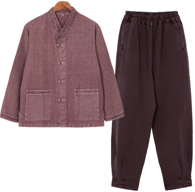 [아리랑의 봄] 20수 V넥 남녀공용 저고리 바지 한 벌