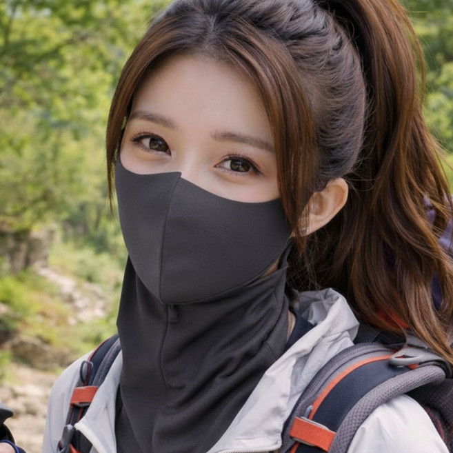 자외선차단 야외활동 마스크, 진그레이, 2개