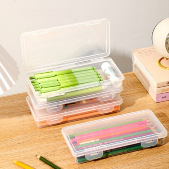 투명 플라스틱 필통 3개, 단품, 1세트