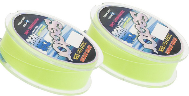 씨케이 / 섹터 세미 플로팅 원줄 2개 / 찌낚시 / 원투 낚시 / 루어낚시 / 전문가용 원줄, 4호(형광그린) + 4호(형광그린)