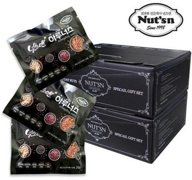 넛츠앤 매일 하루한줌 하루너츠 20g 100봉 선물세트, 100개