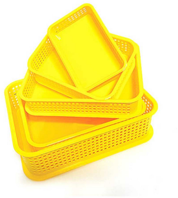 방통문구 어린이집 유치원 학교 다용도 수납 교구 정리 비품 바구니, 1개, 노란색