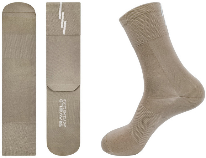 트레벨로 컴프레션 자전거 양말 2pcs, 카키브라운, 1개