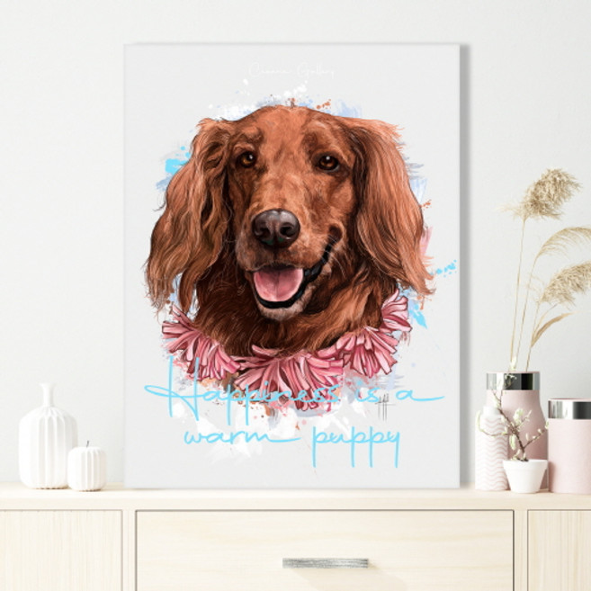 세잔느화실 happy animals 행복한 반려동물 강아지 고양이 캔버스그림액자 L1시리즈, 달콩_L1