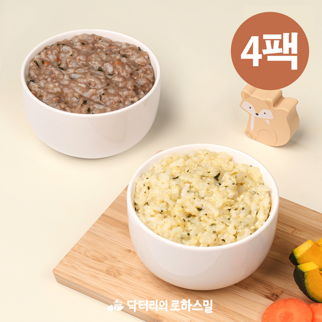 닥터리의 로하스밀 (4팩) 한우 15% 고함량 9-11개월 후기 이유식 대용량 맛보기 세트, 4개, 240g, 후기 맛보기 C세트