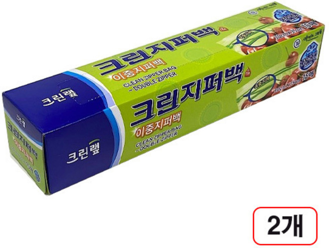 크린이중지퍼백(특대/30x35cm/20매) 2개, 1개