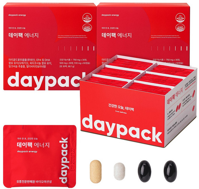 데이팩 에너지 밀크씨슬+비타민B+루테인+테아닌, 2개, 30회분