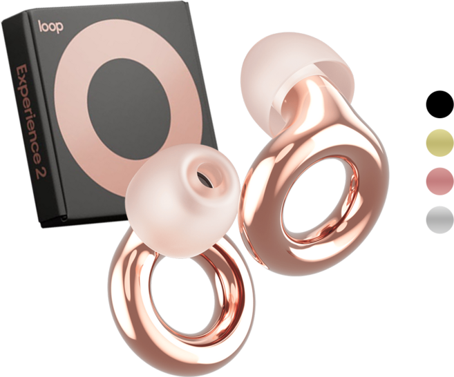 Loop 룹 이어플러그 익스피리언스 2 플러스 스포츠용 음악용 청력보호 귀마개 로즈골드, 1개입, 1개
