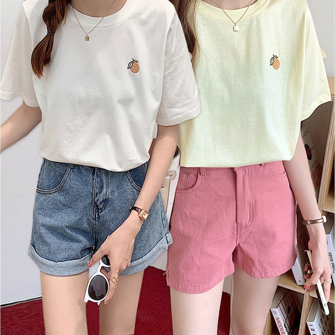 로지 오렌지 여성 반팔티셔츠 2개