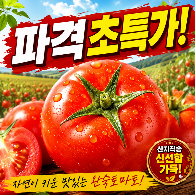 [최저가딱100박스한정판매] 산지직송 완숙토마토 고당도 찰토마토, 1박스, 5kg