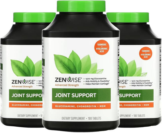 ZENWISE MSM葡萄糖胺&軟骨素錠, 180錠, 3罐