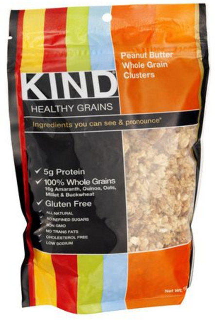 카인드 헬시 그레인 클러스터 땅콩 버터 통곡물 그래놀라 KIND Healthy Grains Clusters Peanut Butter Whole Grain Granola 1, 11온스(3팩), 1개