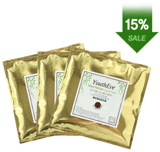 15%할인. 유스이브 헤나 3종set -염색 새치커버용(인도산) 사은품 : 염색도구6종 + 자연마을 마스크팩 정품 증정, 내추럴오렌지, 내추럴오렌지, 내추럴오렌지, 1개