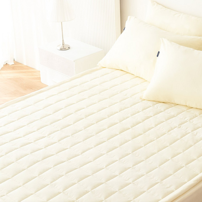 코팅블루 먼지없는 알러지케어 고정밴드 누빔 침대패드, 07.아이보리